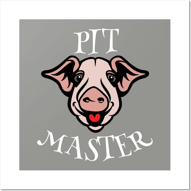 Bbq Pit Boys Pitmasters Pig White Wall Art by Hoang Bich